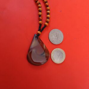 Berber Amazigh Madagascar Agate Beaded Necklace with Wood