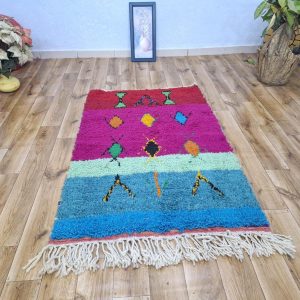 Amazigh Beni Ourain Berber Geometric Wool Handwoven Rug