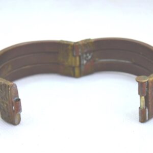 Amazigh Berber Vintage Wide Cuff Bracelet with Bone Brass Design