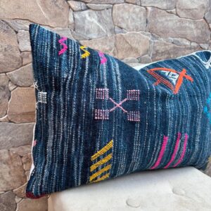 Berber Handwoven Wool Pillow Cover with Traditional Amazigh Symbols
