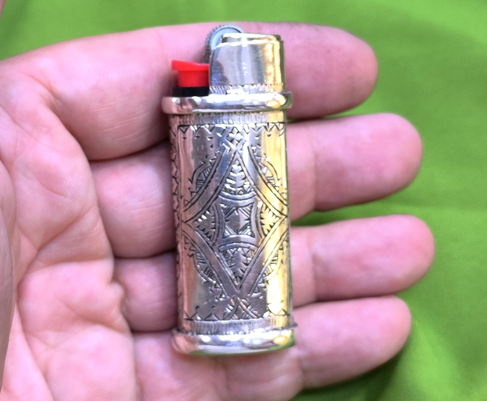 Berber Tuareg Porte Briquet Silver Holder with Engraved Motifs