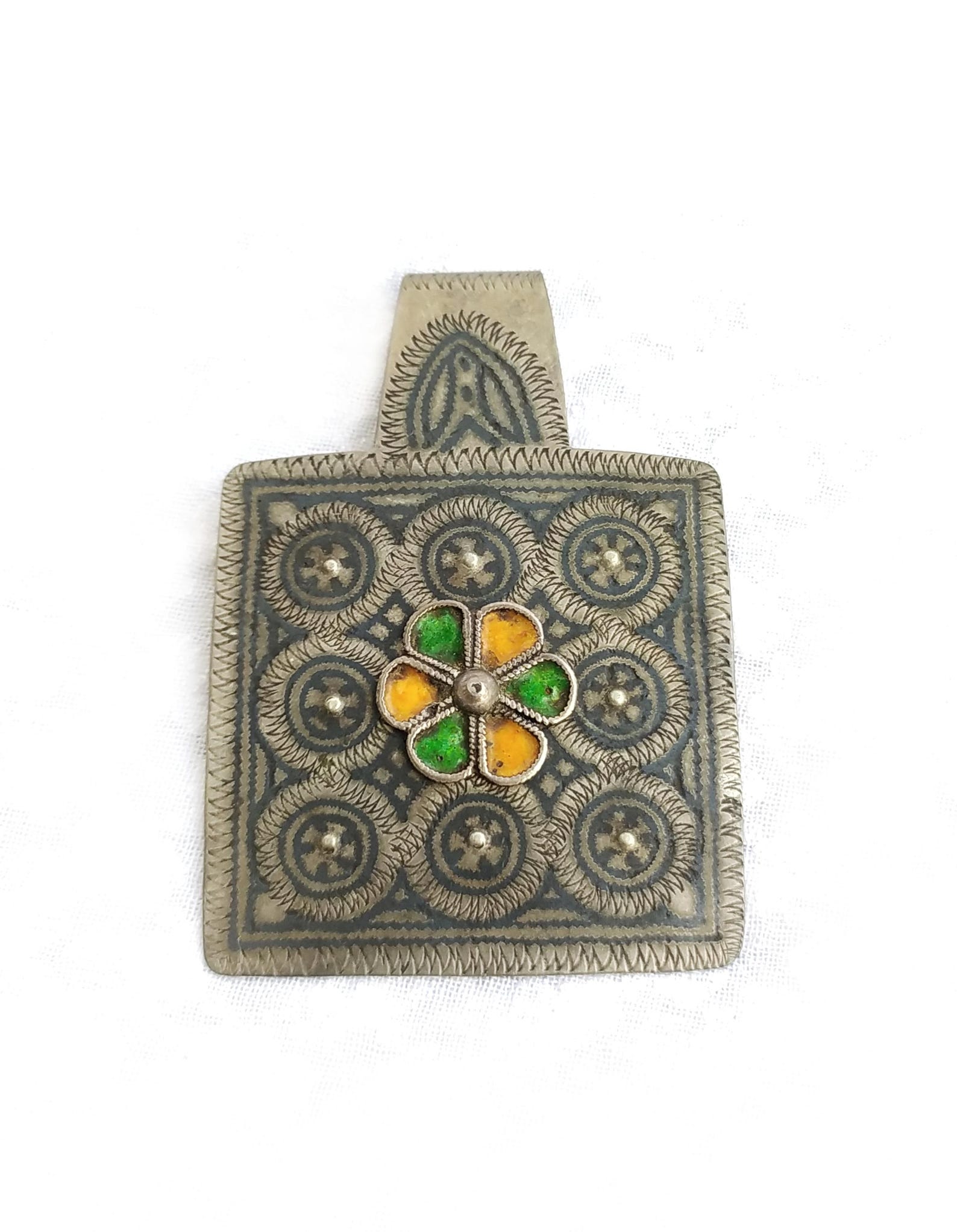 Amazigh Berber Enamel Pendant Necklace South of Morocco
