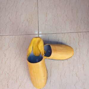 Berber Babouche Shoes Handmade Yellow Leather House Slippers