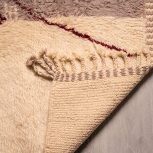 Amazigh Azilal Rug Handwoven Wool Abstract Burgundy Symbol