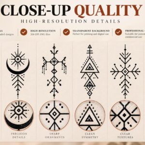 Amazigh Tazerzit Tattoo Designs Digital Download Bundle with 114 Symbols
