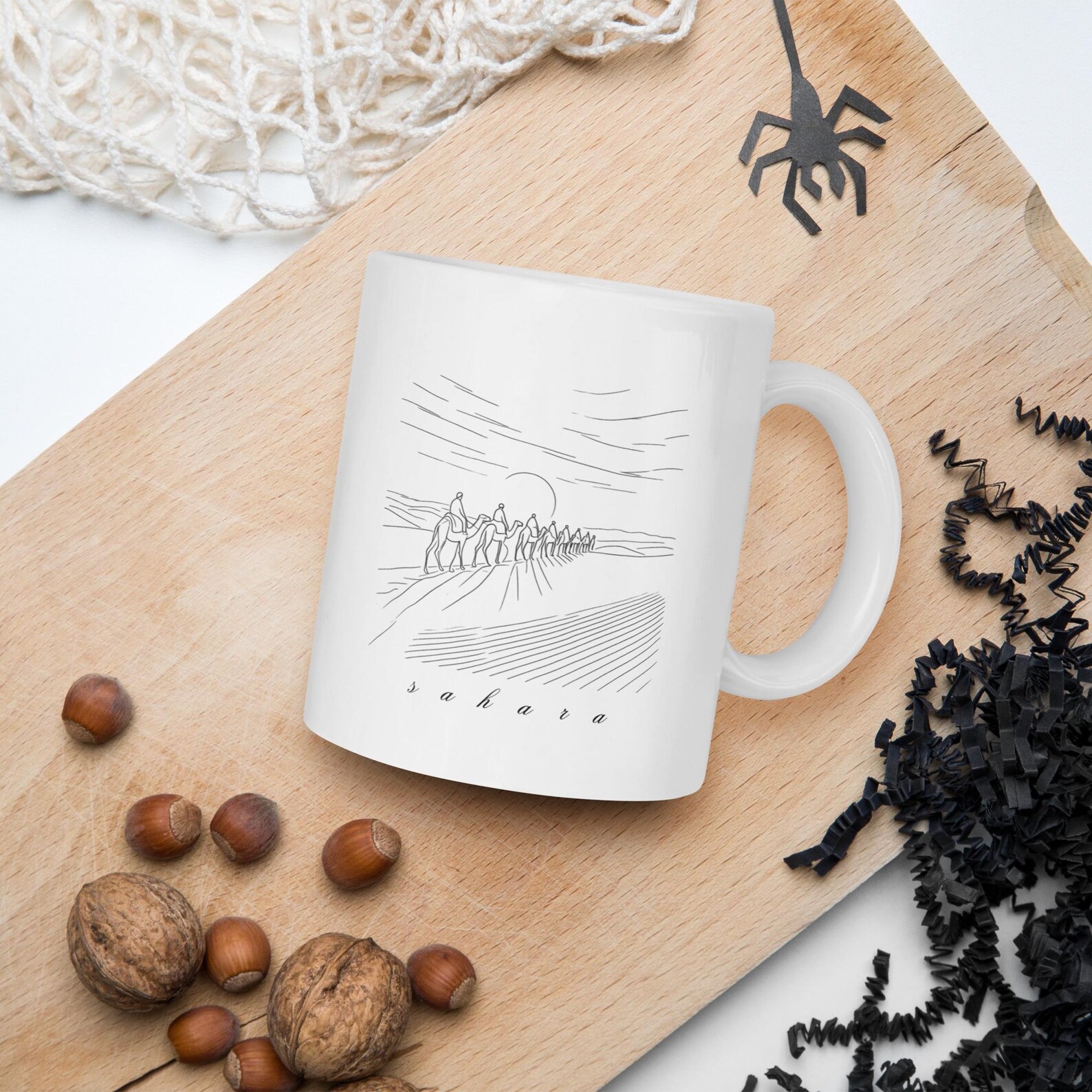 Amazigh Berber Nomad Desert Coffee Ceramic Mug with Sahara Design