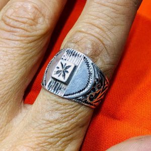 Berber Silver Ring with Hand Engraved Vintage Jewelry Design