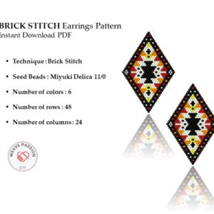Amazigh Berber Seed Bead Miyuki Brick Stitch Earring Pattern PDF