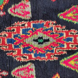 Berber Handwoven Tribal Wool Runner Rug with Vintage Cotton Patterns