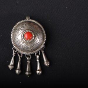 Berber Vintage Silver Pendant Necklace with Antique Tribal Design