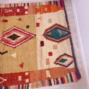Amazigh Brown Berber Wool Rug Handwoven Tribal Carpet
