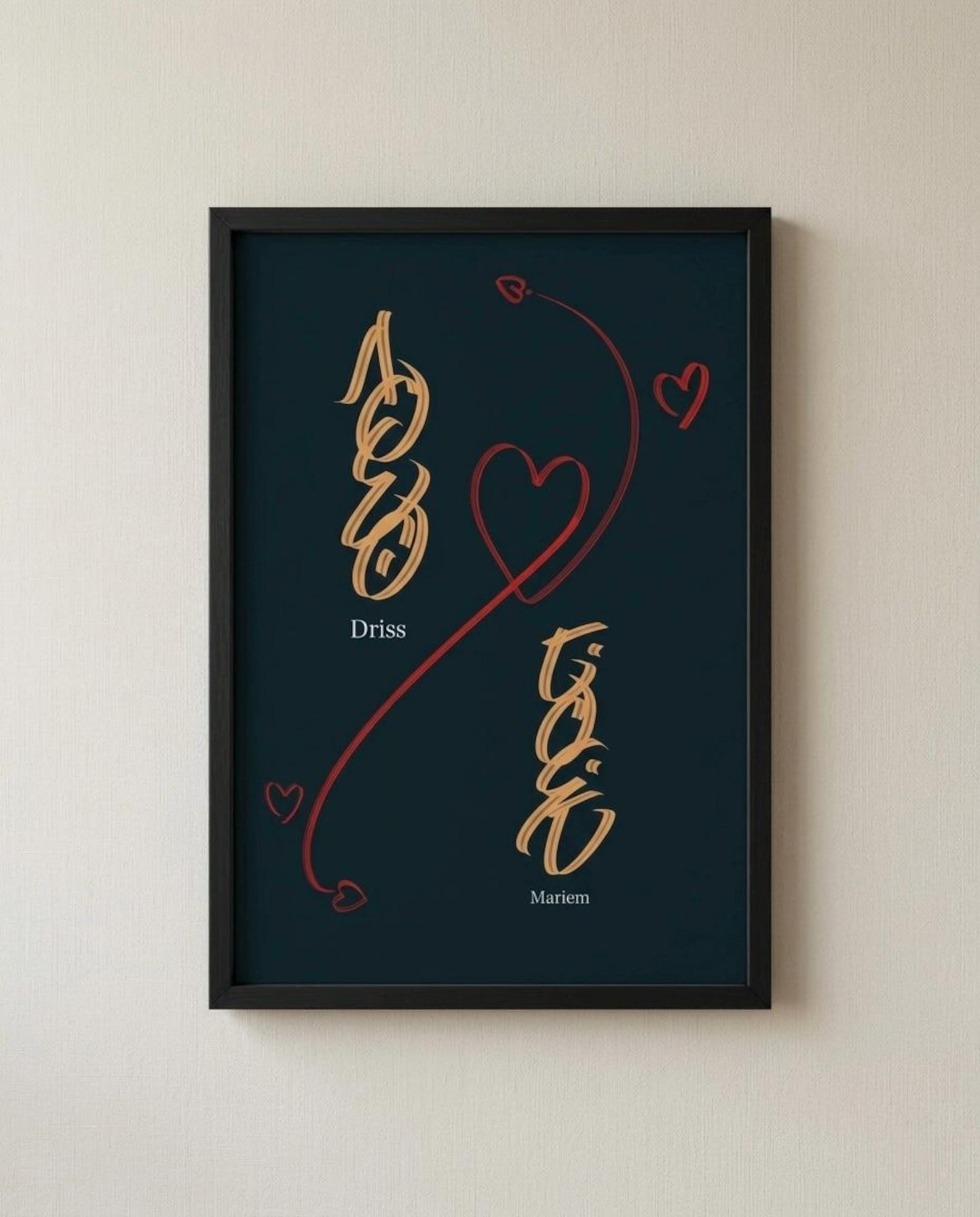 Amazigh Berber Tifinagh Yaz Custom Couple Names Wall Art