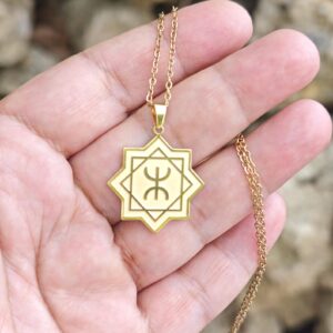 Amazigh Berber Yaz Tifinagh Symbol Stainless Steel Necklace