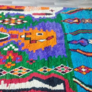 Berber Azilal Beni Ourain Boujaad Wool Rug Abstract Design