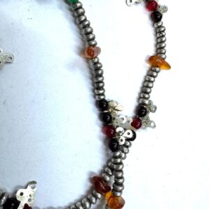Berber Silver Tasbih Necklace with Amber Beads and Pendants