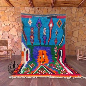 Berber Azilal Beni Ourain Boujaad Wool Rug Abstract Design