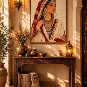 Amazigh Woman Wall Art Print with Berber Portrait Design