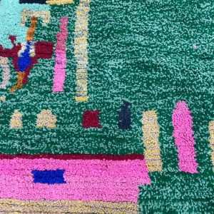 Colorful Berber Beni Ourain Wool Rug Custom Handmade Design