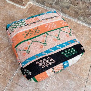 Berber Handmade Kilim Hanbal Rug Pouf Floor Seating Decor