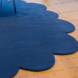 Amazigh Tufted Wool Rug with Abstract Organic Scalloped Design