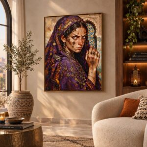 Amazigh Berber Woman Portrait Digital Download Purple Art Print