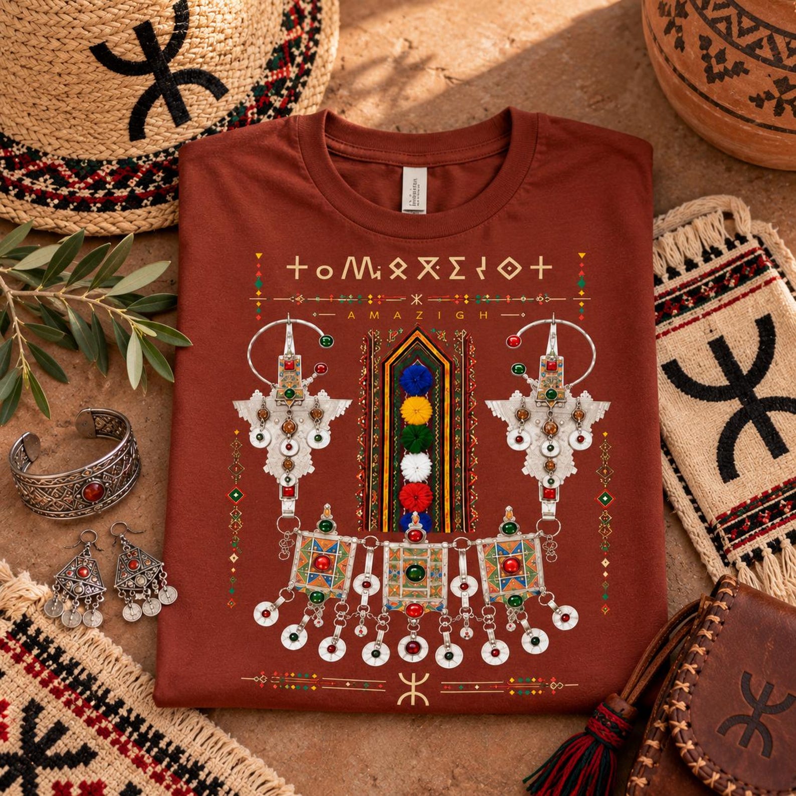 Amazigh Berber Jewelry Design T-Shirt PNG Digital Download Tamazight Yaz