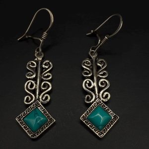 Berber Antique Silver Earrings with Hand Engraved Jewelry Design