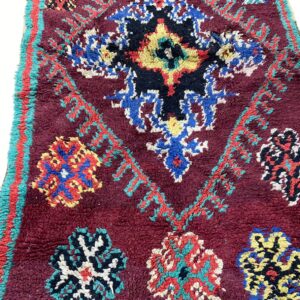 Berber Boucherouite Rugs with Amazigh Design Colorful Rug