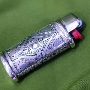 Berber Tuareg Porte Briquet Silver Holder with Engraved Motifs