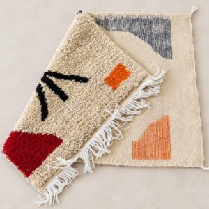 Amazigh Yaz Symbol Berber Geometric Design Rug with Tifinagh Motif