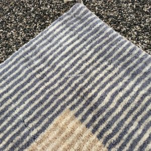 Berber Abstract Terracotta Gray Wool Rug Handmade Geometric Design