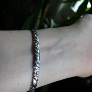 Vintage Amazigh Berber High-Grade Fine Silver Bangle Bracelet