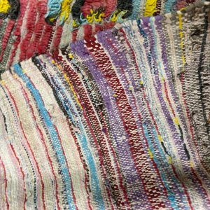 Berber Vintage Geometric Wool Runner Rug Colorful Handwoven