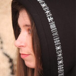 Amazigh Berber Symbology Feminine Cotton Hoodie with Tifinagh Design