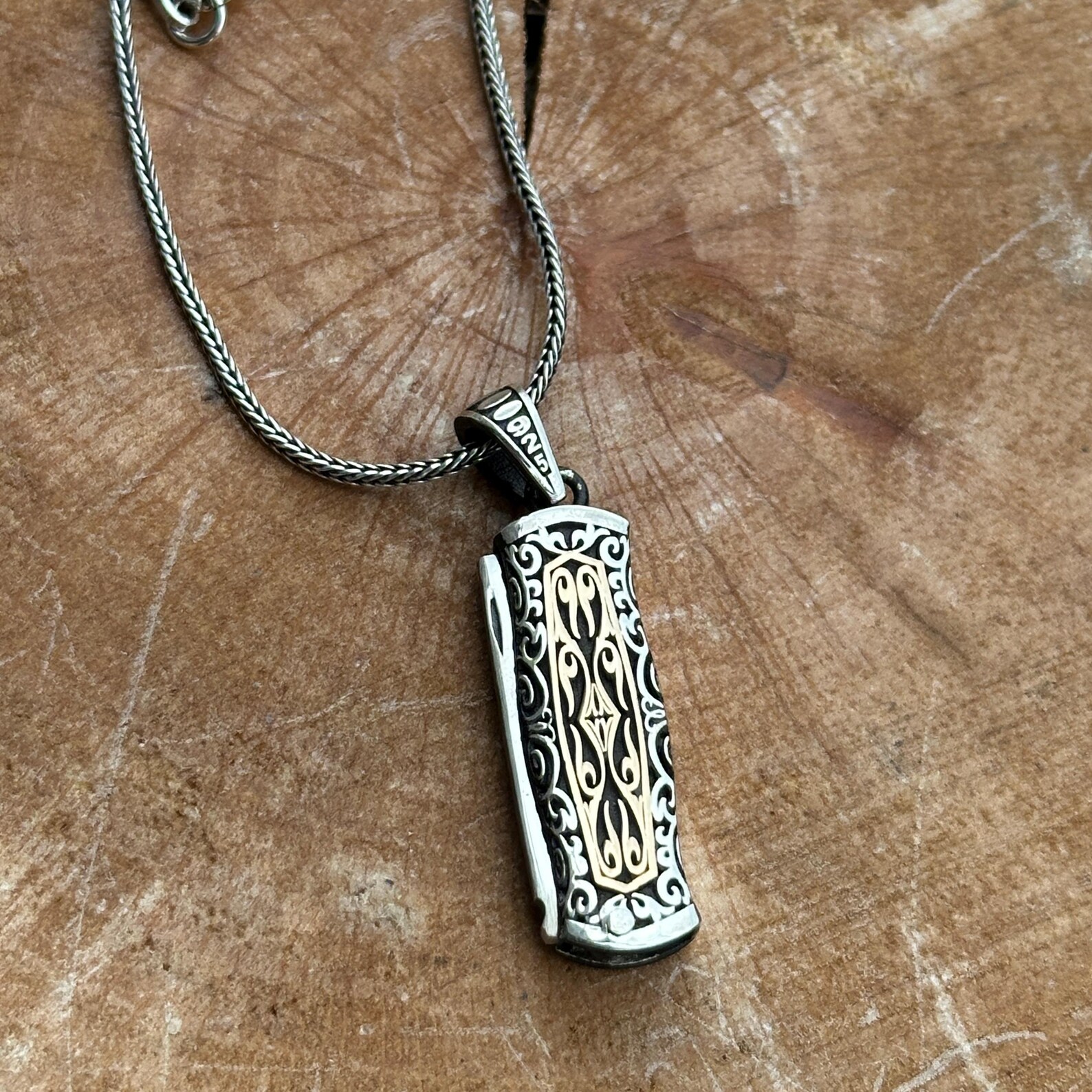 Berber Foldable Razor Pendant Sterling Silver Necklace Design