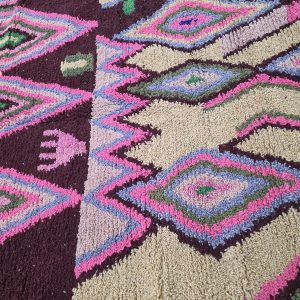 Amazigh Colorful Azilal Abstract Berber Area Rug Together to Create Design