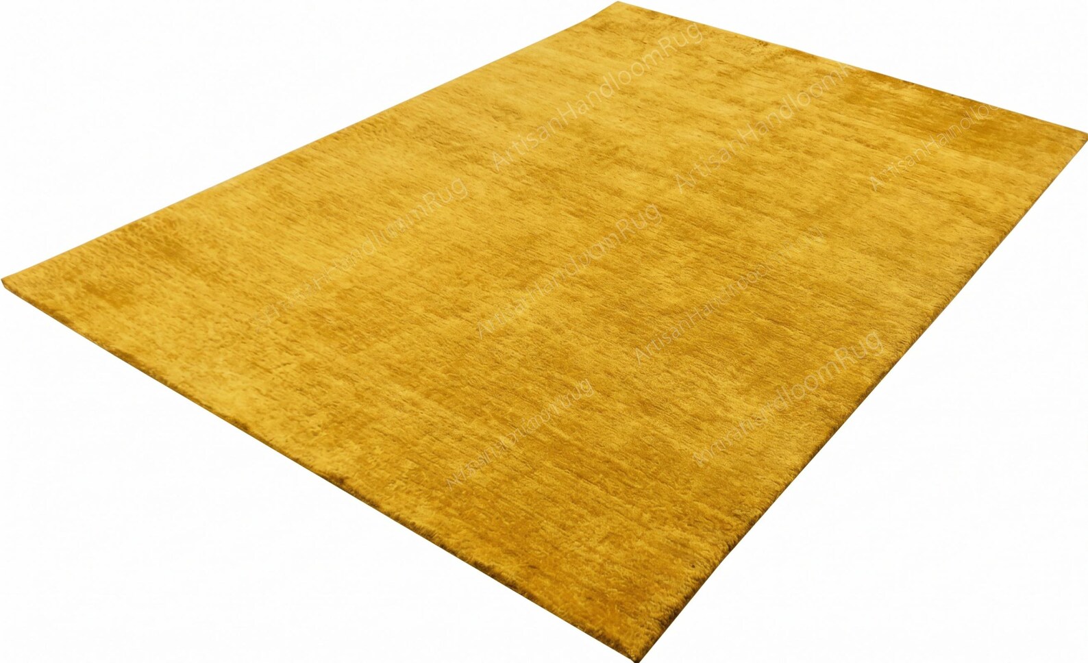 Berber Handloom Saffron Yellow Wool Plush Area Rug