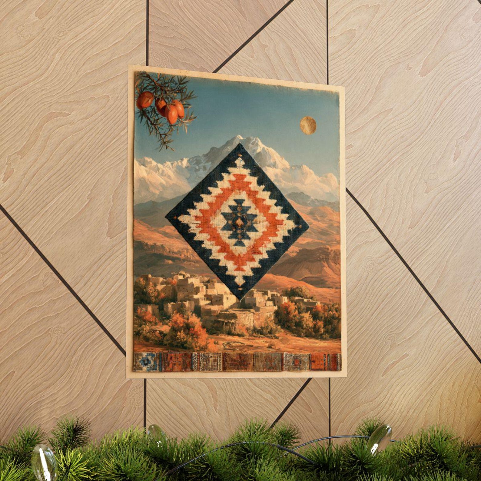 Amazigh Berber Mountain Folk Geometric Wall Art Print
