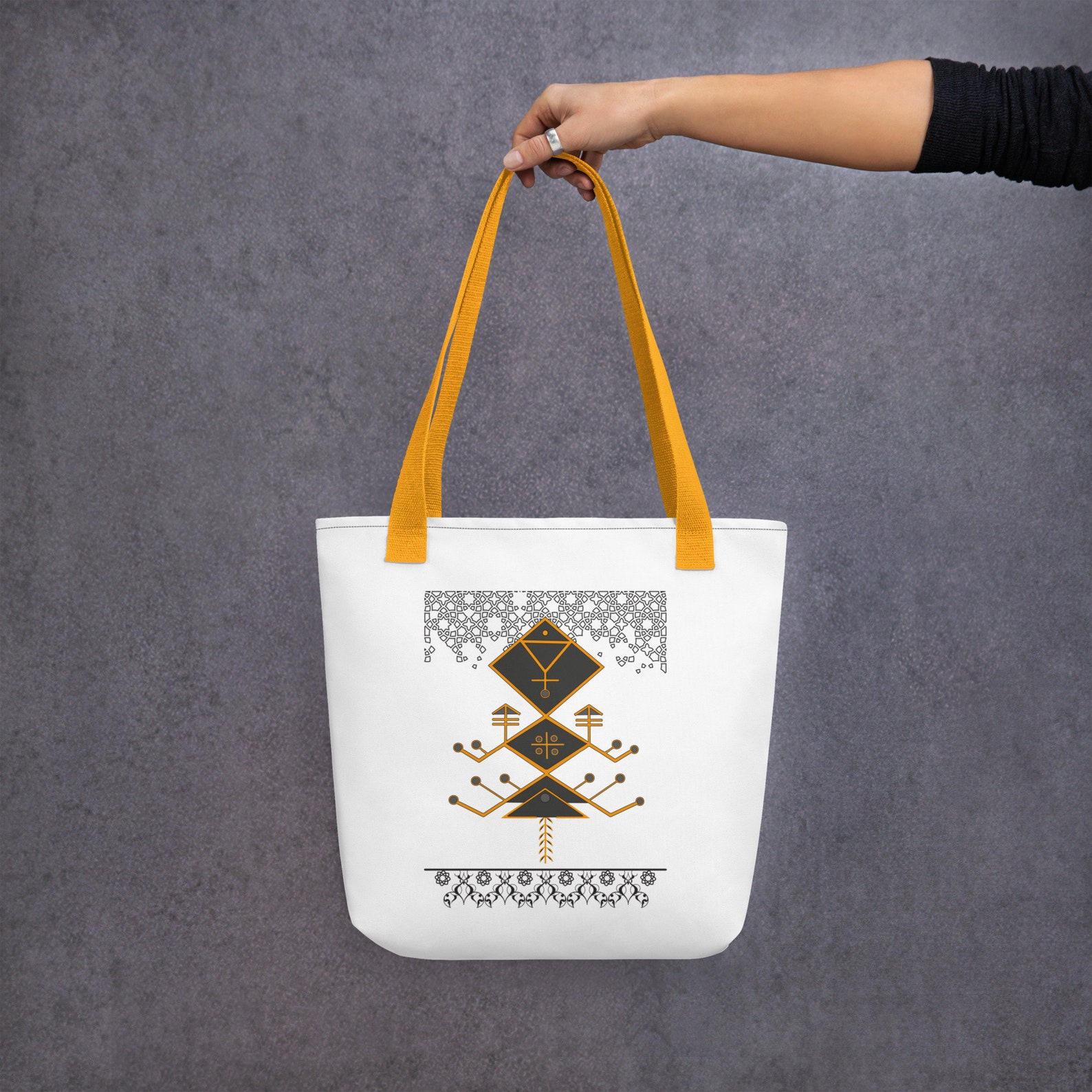 Amazigh Berber Kabyle Tifinagh Motifs Design Tote Bag