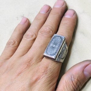Berber Tuareg Sterling Silver Amazigh Engraved Traditional Jewelry Ring