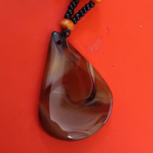 Berber Amazigh Madagascar Agate Beaded Necklace with Wood