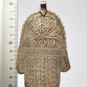 Amazigh Ancienne Hamsa Khamssa Tifinagh Motifs Silver Necklace