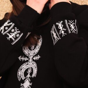Amazigh Berber Symbology Feminine Cotton Hoodie with Tifinagh Design