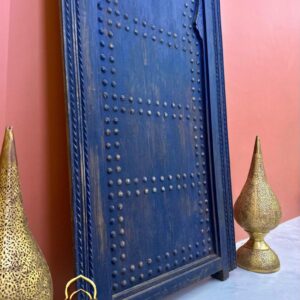 Berber Amazigh CUSTOM STUDDED DOOR Blue Wooden Chefchaouen Design