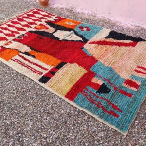 Amazigh Custom Abstract Berber Wool Rug Geometric Handmade Artisan Carpet
