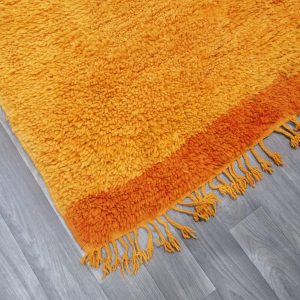 Berber Beni Ourain Vintage Orange Wool Rug Handmade Floor Decor