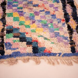 Amazigh Boucherouite Berber Runner Rug Handwoven Tribal Wool Style