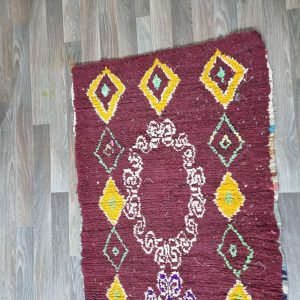 Hand-Knotted Boujaad Berber Runner Rug Handmade Atlas Hallway