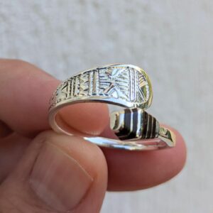 Berber Tuareg Sterling Silver Adjustable Hand Engraved Ring