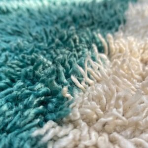 Amazigh Berber Abstract Hand-Knotted Wool Rug with Geometric Design